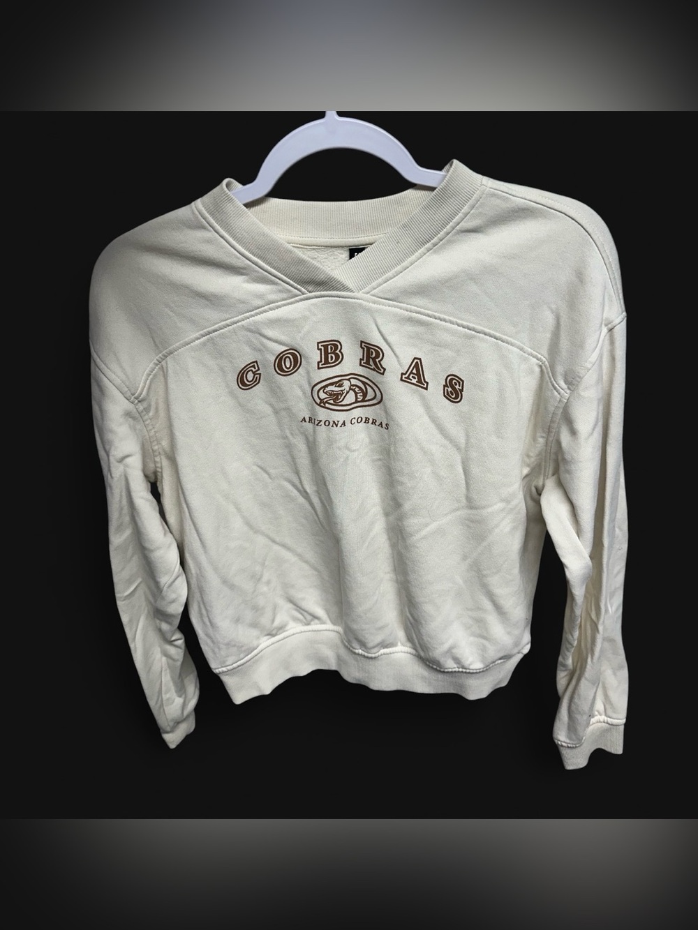 H&M Cream Ribbed Collar Pullover